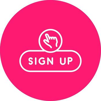 Sign Up Form Button Line Multi Circle vector