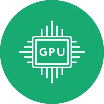 High End Graphics GPU Card Line Multi Circle vector