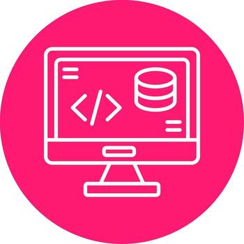 backend servidor lógica icono línea multi circulo vector