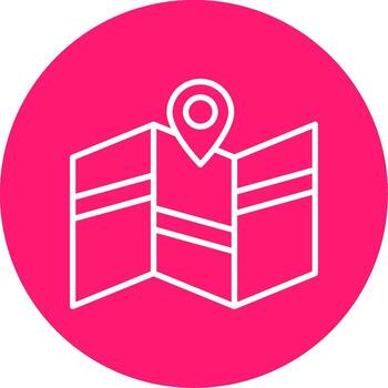 Folded World Map Line Multi Circle vector