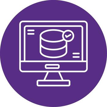 Relational Database Icon Line Multi Circle vector