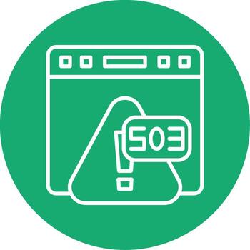 Error 503 Service Temporarily Unavailable Line Multi Circle vector