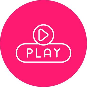 Media Play Button Line Multi Circle vector