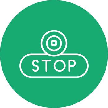 Stop Playback Button Line Multi Circle vector