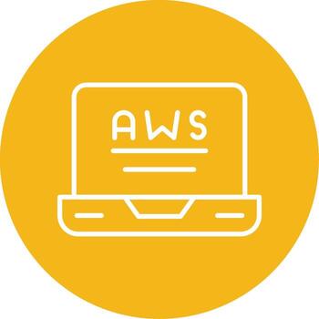 AWS Cloud Computing Icon Line Multi Circle vector