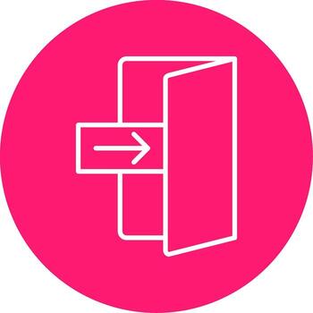 Emergency Bus Exit Sign Line Multi Circle vector