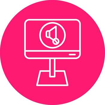 Red Mute Microphone Button Line Multi Circle vector