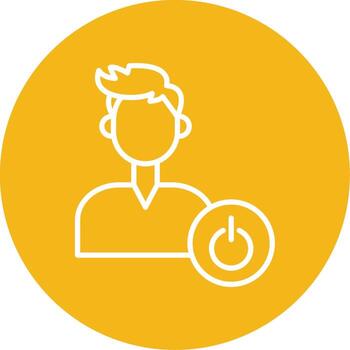 apagar computadora ahora línea multi circulo vector