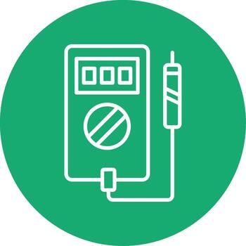Digital Multimeter Device Line Multi Circle vector