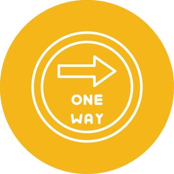 One Way Direction Arrow Line Multi Circle vector