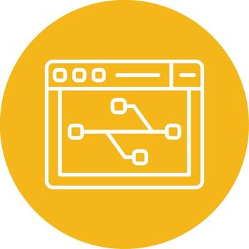 versión controlar rama icono línea multi circulo vector