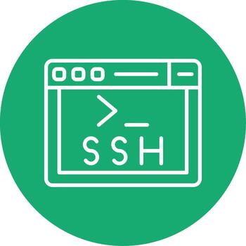 ssh seguro acceso símbolo línea multi circulo vector