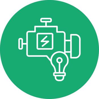 Engine Check Warning Light Line Multi Circle vector