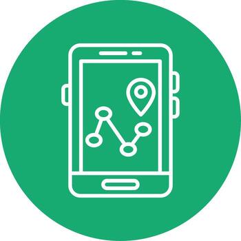 Satellite GPS Navigation Icon Line Multi Circle vector