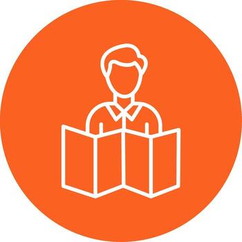 Physical Map Reading Line Multi Circle vector