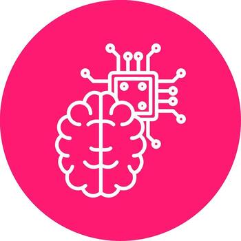 artificial inteligencia cerebro línea multi circulo vector