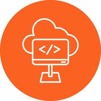 Subscription Based Cloud Application Line Multi Circle vector