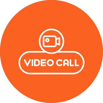 Start Call Button Line Multi Circle vector