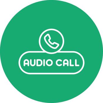 Start Audio Call Button Line Multi Circle vector