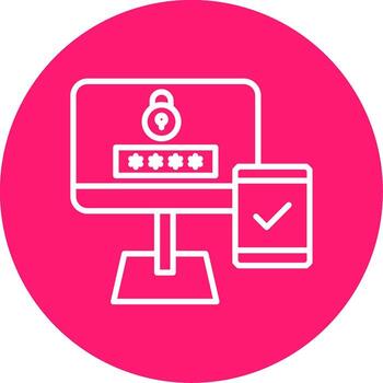 dos factor iniciar sesión verificación línea multi circulo vector