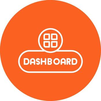 Open Dashboard Button Line Multi Circle vector