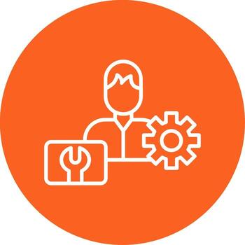 Technical IT Support Chat Line Multi Circle vector