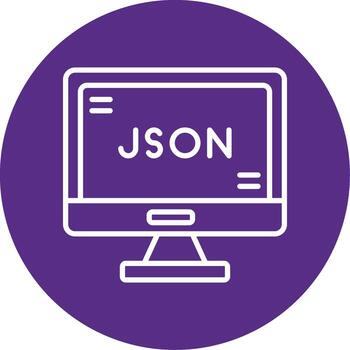 package json File Icon Line Multi Circle vector