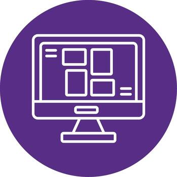 Flexbox Container Structure Line Multi Circle vector
