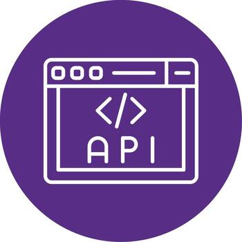 Browser API Function Icon Line Multi Circle vector