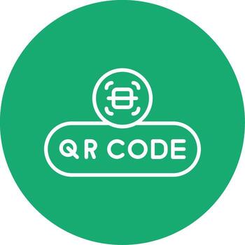 escanear qr código botón línea multi circulo vector