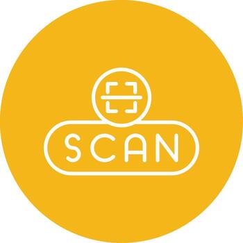 Start Scan Button Line Multi Circle vector