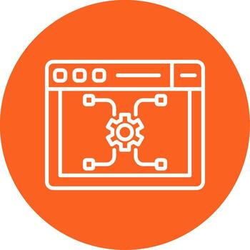 Microservices Network Structure Line Multi Circle vector