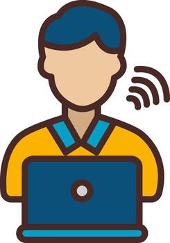 persona de libre dedicación suave ui símbolo vector