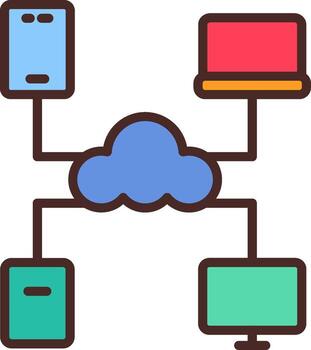 Cloud Service Futuristic UI Mark vector