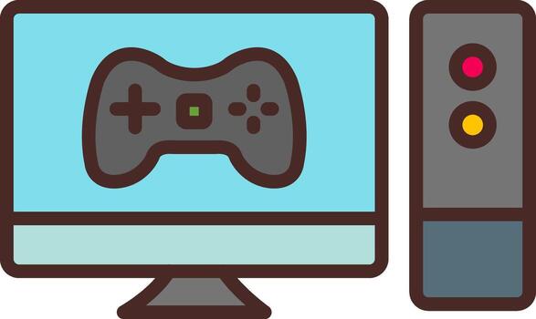 Computer Game Iconic Line Form vector