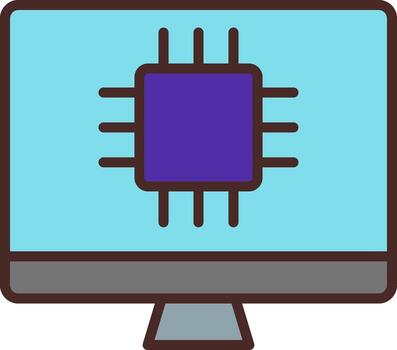 computadora Ciencias dibujado a mano bosquejo símbolo vector