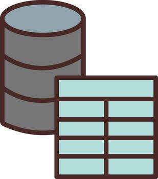 Database Table Modern Tech Object vector