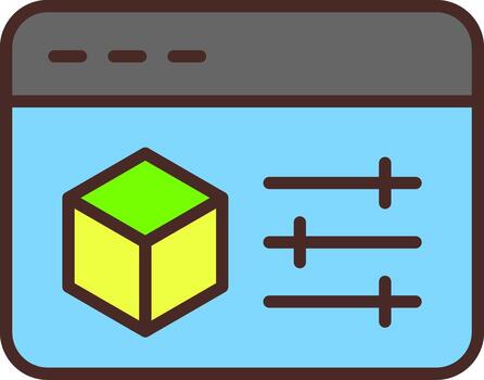 Cad 3D Interface Shape vector