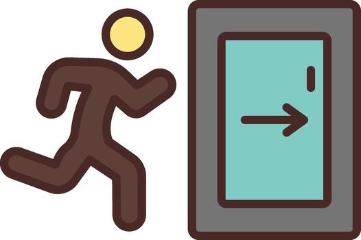 Emergency Exit Minimal Graphic Visual vector