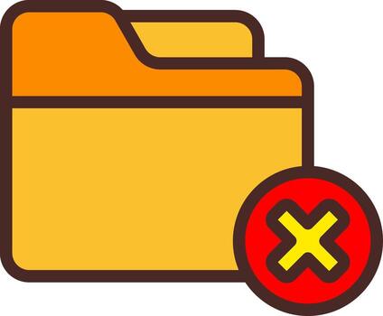 Delete Folder Iconic Line Form vector