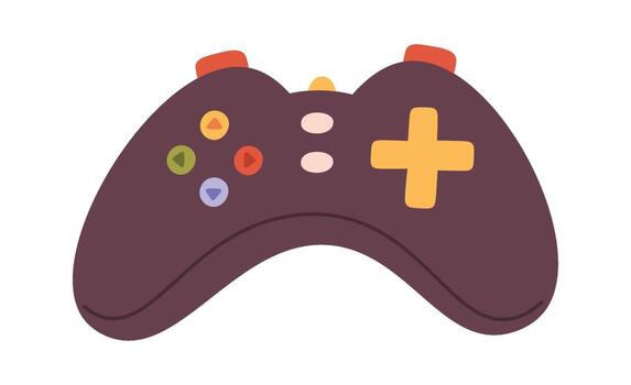 Game Controller with Colorful Buttons vector