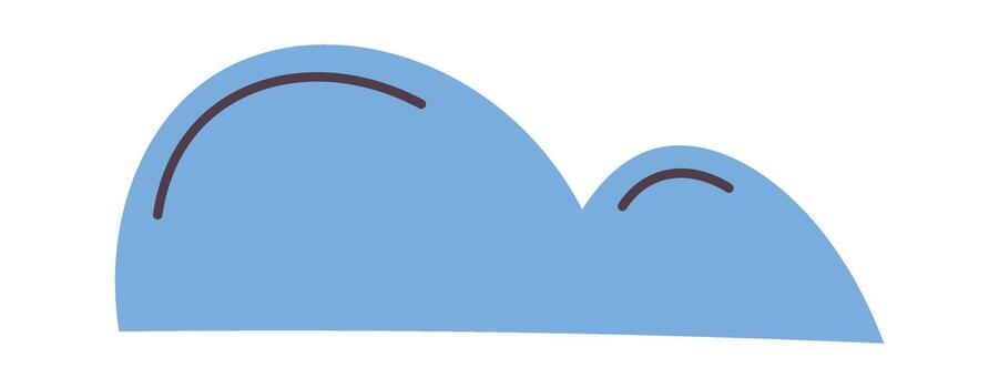 Curved Cloud with Simple Lines vector