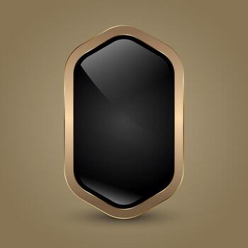 prima rectangular botón símbolo con un pulcro, moderno rectangular botón presentando un lustroso negro centrar ese refleja ligero botón vector