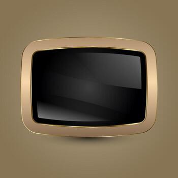 un lujo rectangular botón símbolo con un pulcro, moderno rectangular botón con sutilmente redondeado bordes, presentando un lustroso negro centrar ese refleja ligero botón vector