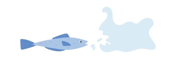 pescado soplo agua chapoteo vector