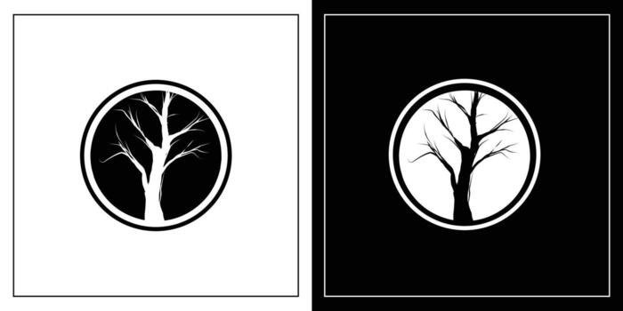 tree icon in a circle vector