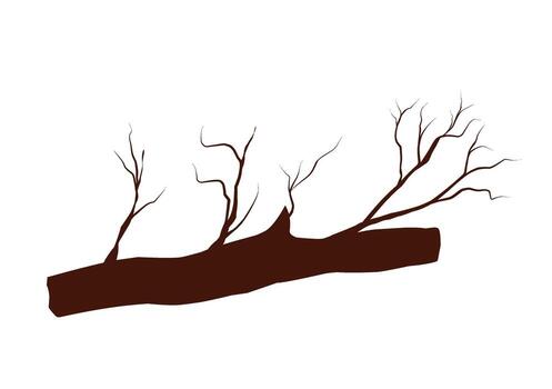 silhouette of tree branch with no leaves on it vector