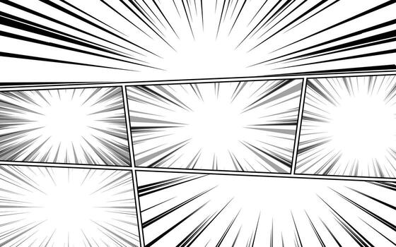 Comic panel background with radial burst effect. vector