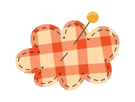 labor de retazos nube con alfiler vector