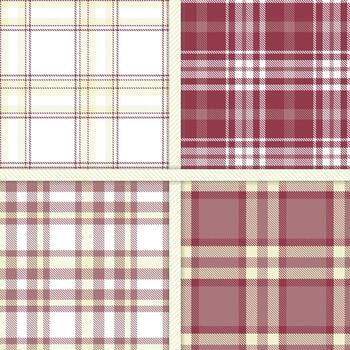 Light Maroon, White, Mauve and Pale seamless pattern set of 4 vector